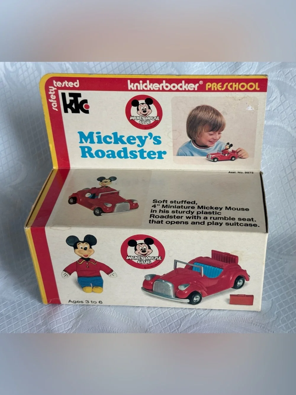 Vintage Knickerbocker Mickey’s Roadster • Sealed Mickey Mouse Club 9975